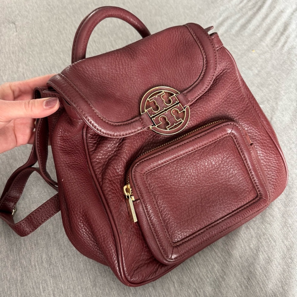 Tory Burch Amanda backpack - burgundy leather